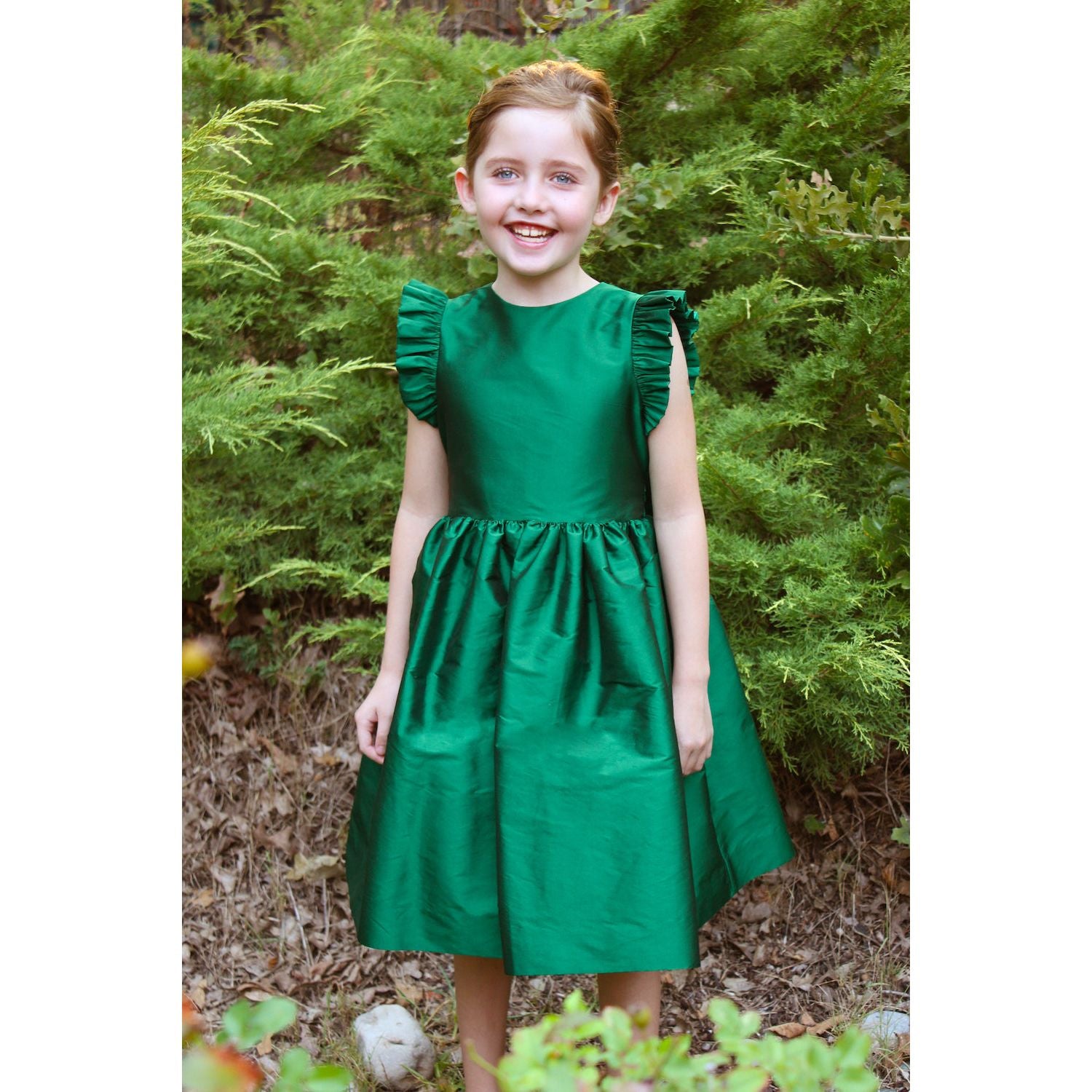slim fit dress slacks Flutter Sleeve Party Dress- Green – Milby's Just Kids