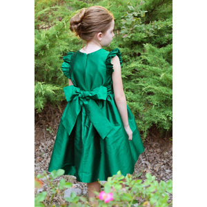Flutter Sleeve Party Dress- Green