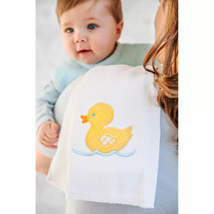 Yellow Duck Applique Burp