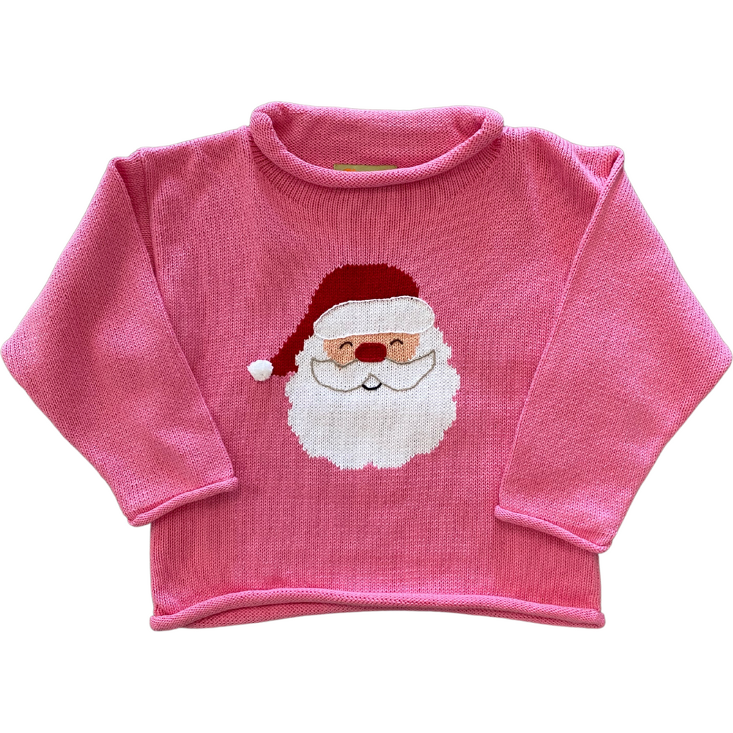Santa Roll Neck Sweater - Bubblegum Pink