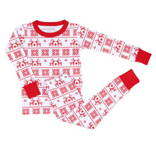 Load image into Gallery viewer, Baby Fair Isle Red Pajama Set
