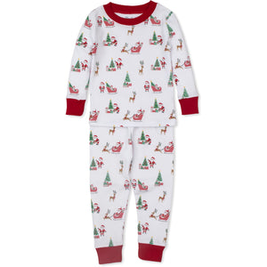 Santa's Sleigh Print Pajamas