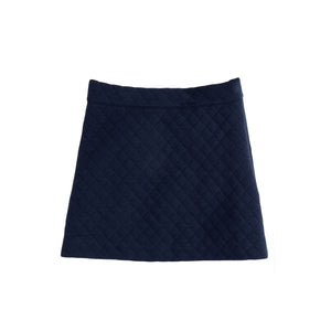 Quilted Mini Skirt - Navy