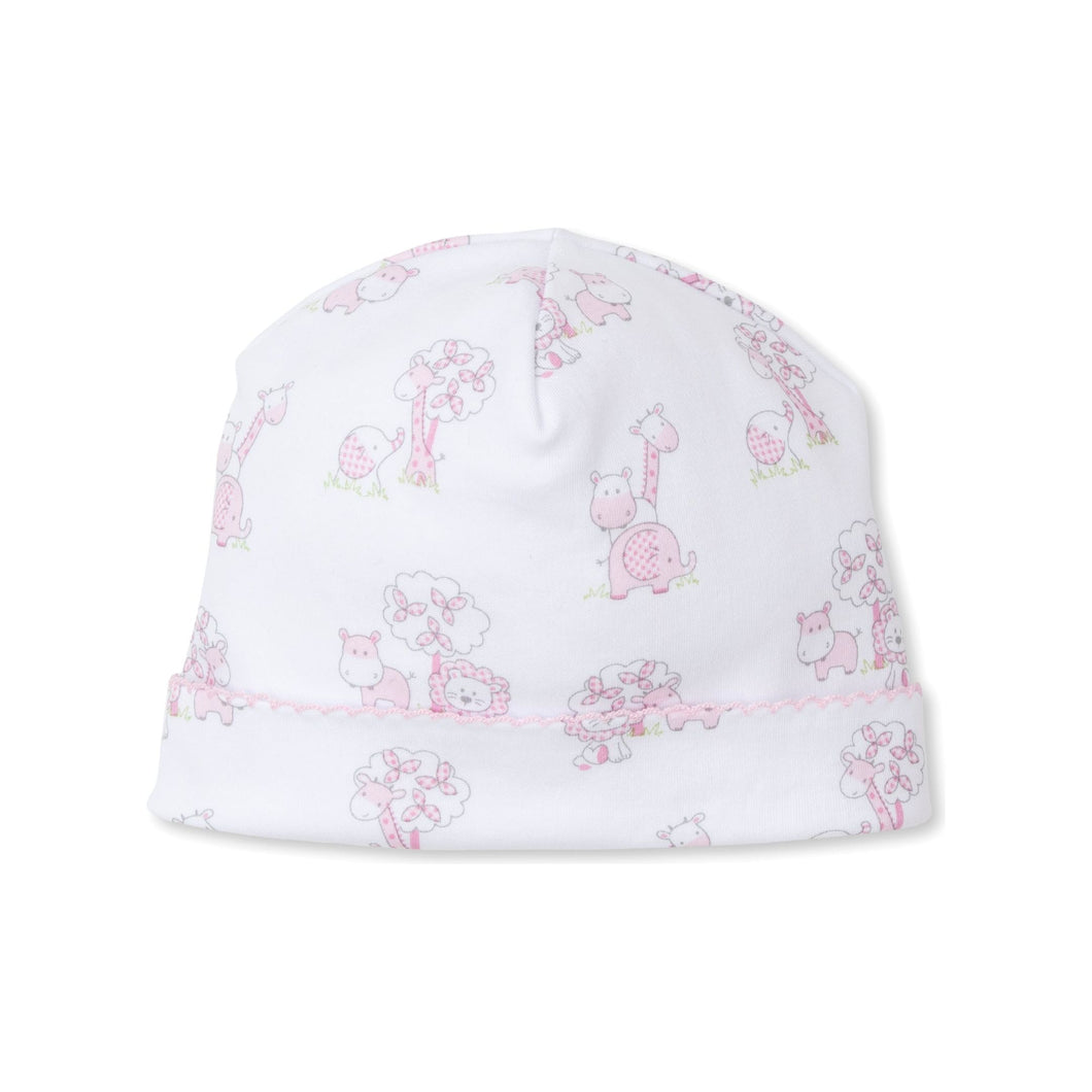 Gingham Jungle Print Hat- Light Pink