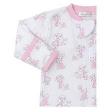 Load image into Gallery viewer, Gingham Jungle Print Zip Footie- Light Pink
