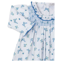 Load image into Gallery viewer, Blooming Bows Print Smocked Dress in Blue
