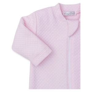 Baby Bear Club Jacquard Zip Footie in Pink