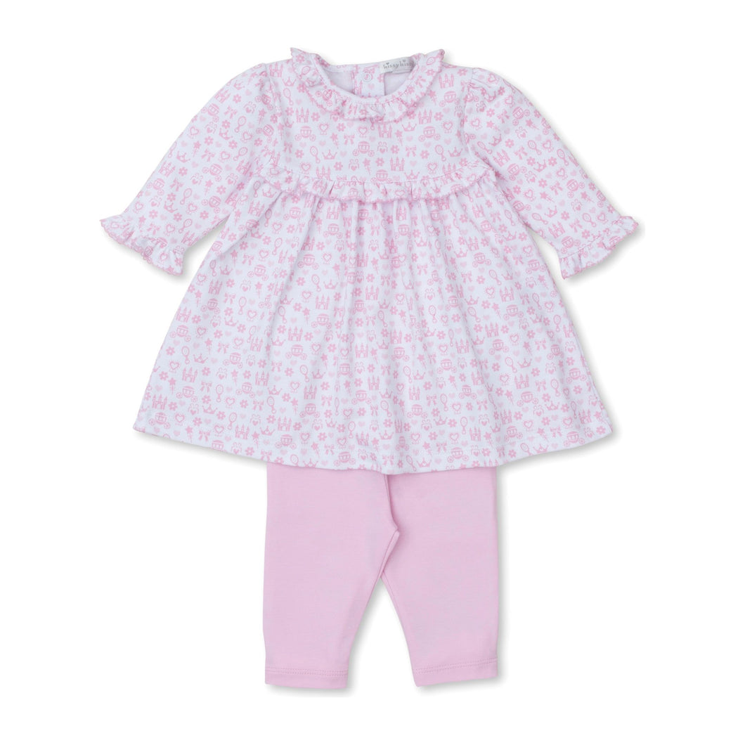 Royal Details Print Dress & Leggings Set