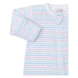 Nighty Night Stripes Print Zip Footie