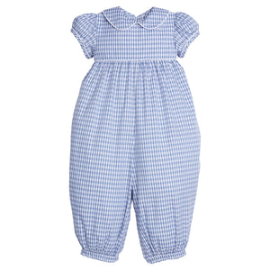 Gray Blue Gingham Charlotte Romper