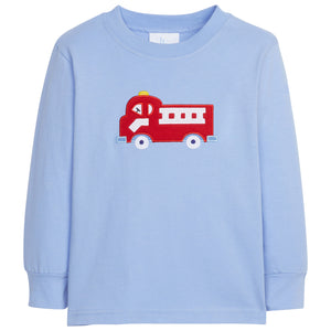 Fire Truck Applique T-Shirt