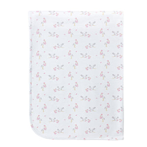 Tiny Storks Girl Receiving Blanket- Pink