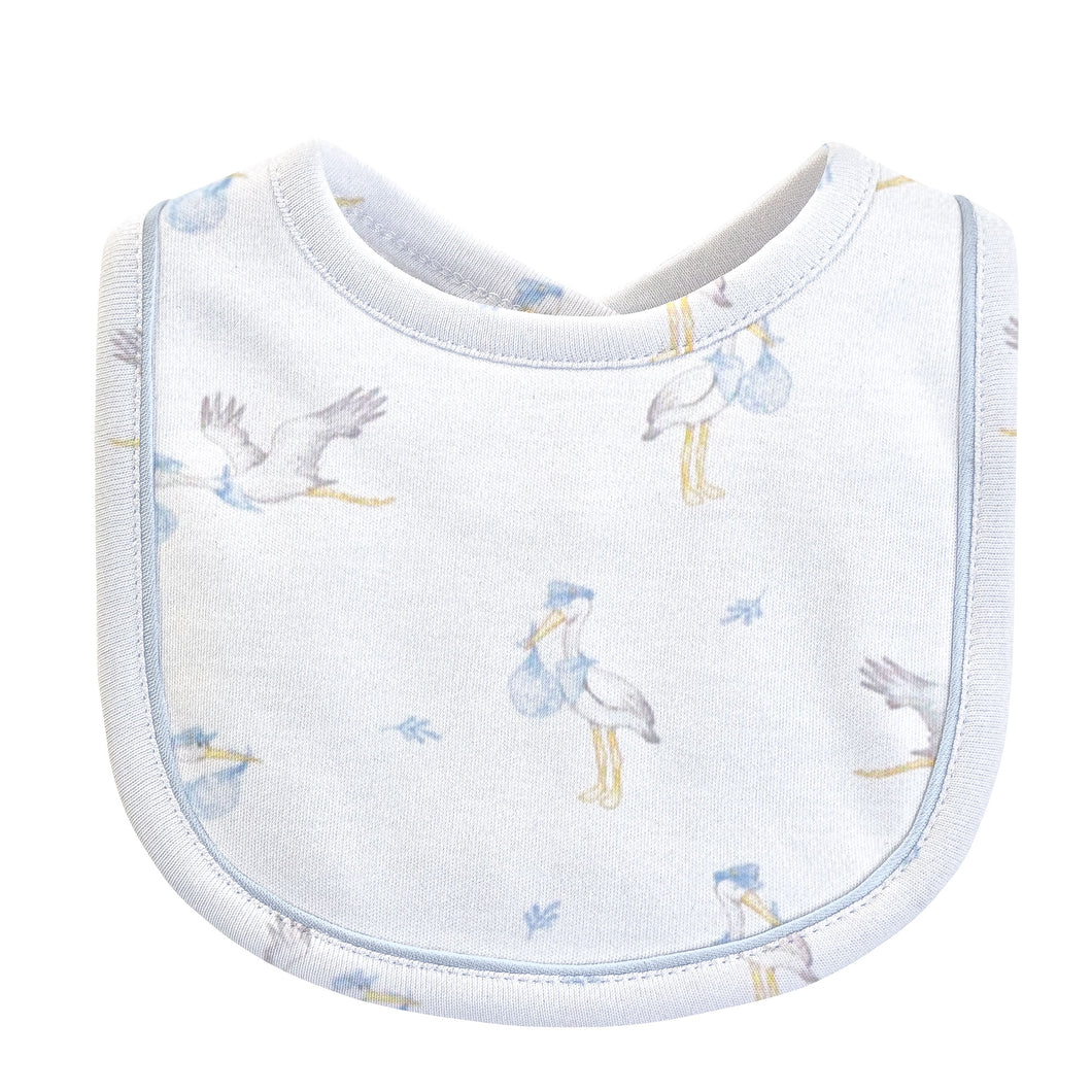 Tiny Storks Boy Bib- Blue