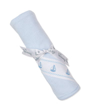 Load image into Gallery viewer, Classic Treasures Sailboat Stripe Blanket- LB
