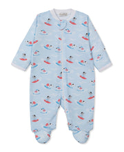 Load image into Gallery viewer, PJ's Beach Pups Print Zip Footie- LB
