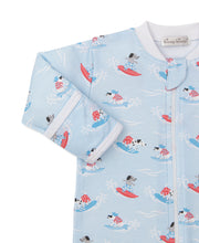 Load image into Gallery viewer, PJ's Beach Pups Print Zip Footie- LB
