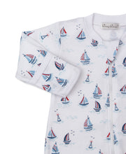 Load image into Gallery viewer, Regatta Print Zip Footie- Red White &amp; Blue
