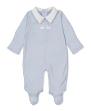 Load image into Gallery viewer, Pique Twin Bunnies Collared Footie- LB
