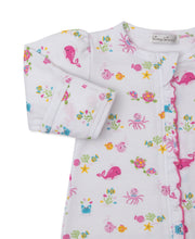 Load image into Gallery viewer, Ocean Antics Pink Print Zip Footie
