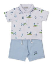 Load image into Gallery viewer, Golf Championship Print Blue Bermuda Set
