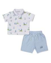 Load image into Gallery viewer, Golf Championship Print Blue Bermuda Set
