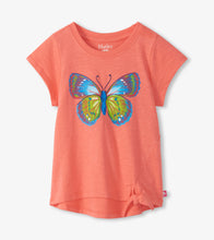 Load image into Gallery viewer, Georgia Peach Butterfly Tie Front Tee
