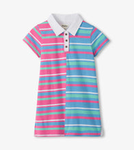 Load image into Gallery viewer, Strawberry Moon Mixed Stripes Polo Dress
