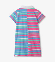 Load image into Gallery viewer, Strawberry Moon Mixed Stripes Polo Dress
