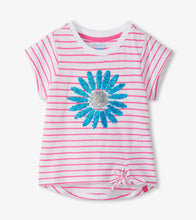 Load image into Gallery viewer, Strawberry Moon Radiant Flower Stripe Tee
