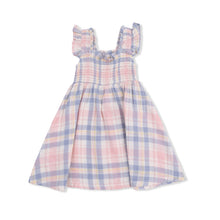 Load image into Gallery viewer, Dusty Plaid Muslin Smocked Sundress
