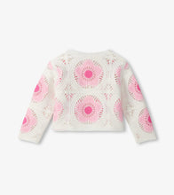 Load image into Gallery viewer, Pink &amp; Cream Flower Crochet Shrug
