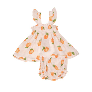 Peaches Ruffle Strap Top and Diaper Cover Set