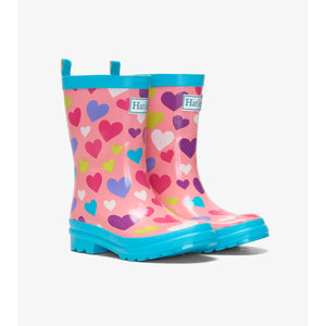 Colourful Hearts Shiny Rain Boots