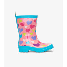 Load image into Gallery viewer, Colourful Hearts Shiny Rain Boots
