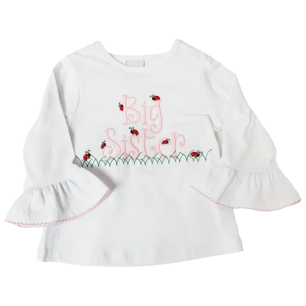 Long Sleeve Big Sister Shirt- White Knit