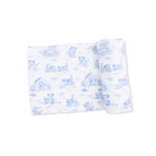 Load image into Gallery viewer, Puppy Toile Swaddle Blanket
