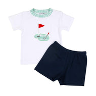 Hole In One Appliqué Navy Short Set
