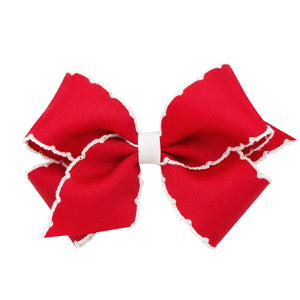 Moonstitch Hair Bow - Red & White