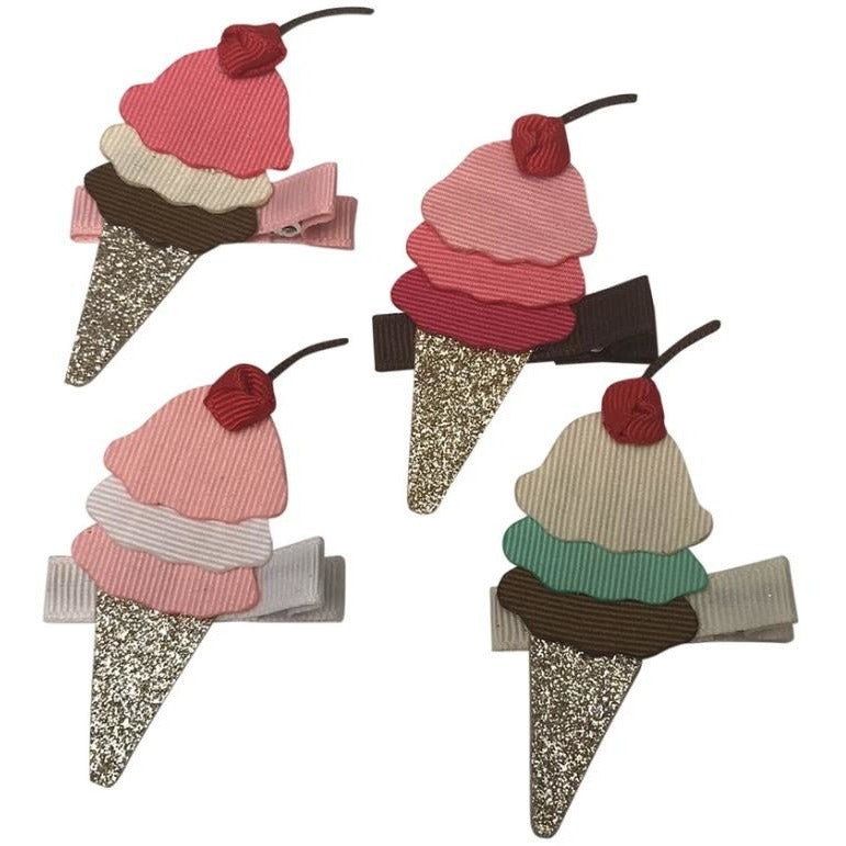 Ice Cream Cone Glitter Hair Clip