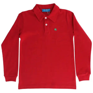 Red Long Sleeve Sleeve Polo