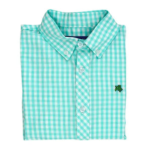 Roscoe Button Down Shirt- Mint Check