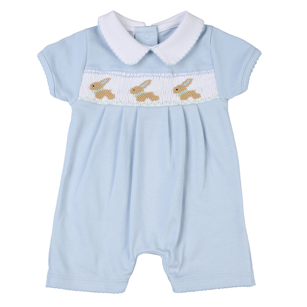 Springtime Bunny Classics- Smocked Collared Short Playsuit