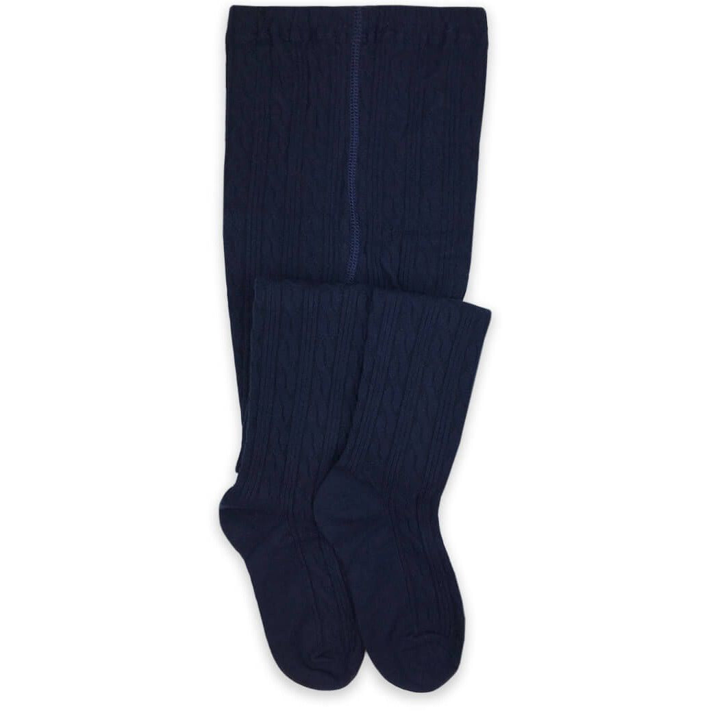 Cable Knit Tights - Navy