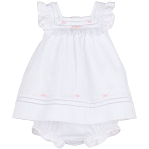 Heirloom Float Dress (w/ Bonnet & Diaper Cover)- White