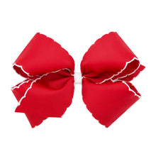 Load image into Gallery viewer, Moonstitch Hair Bow - Red &amp; White
