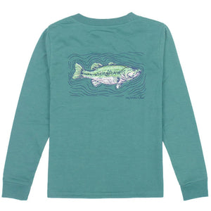 Spotted Bass Long Sleeve Logo Tee - Teal