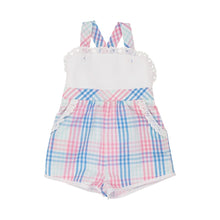 Load image into Gallery viewer, Ruthie Romper- Spring Party Plaid/Worth Ave White
