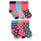 Girls Crew Socks - Fashion Pattern 6pk