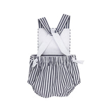 Load image into Gallery viewer, Seabrook Sunsuit- Nantucket Navy Stripe/ Worth Ave White
