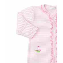 Load image into Gallery viewer, 18 Holes Stripe Embroidered Footie - Pink
